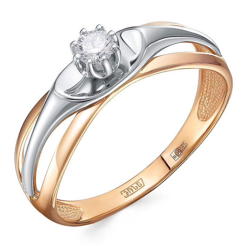 Кольцо, золото, бриллиант, 01-4961